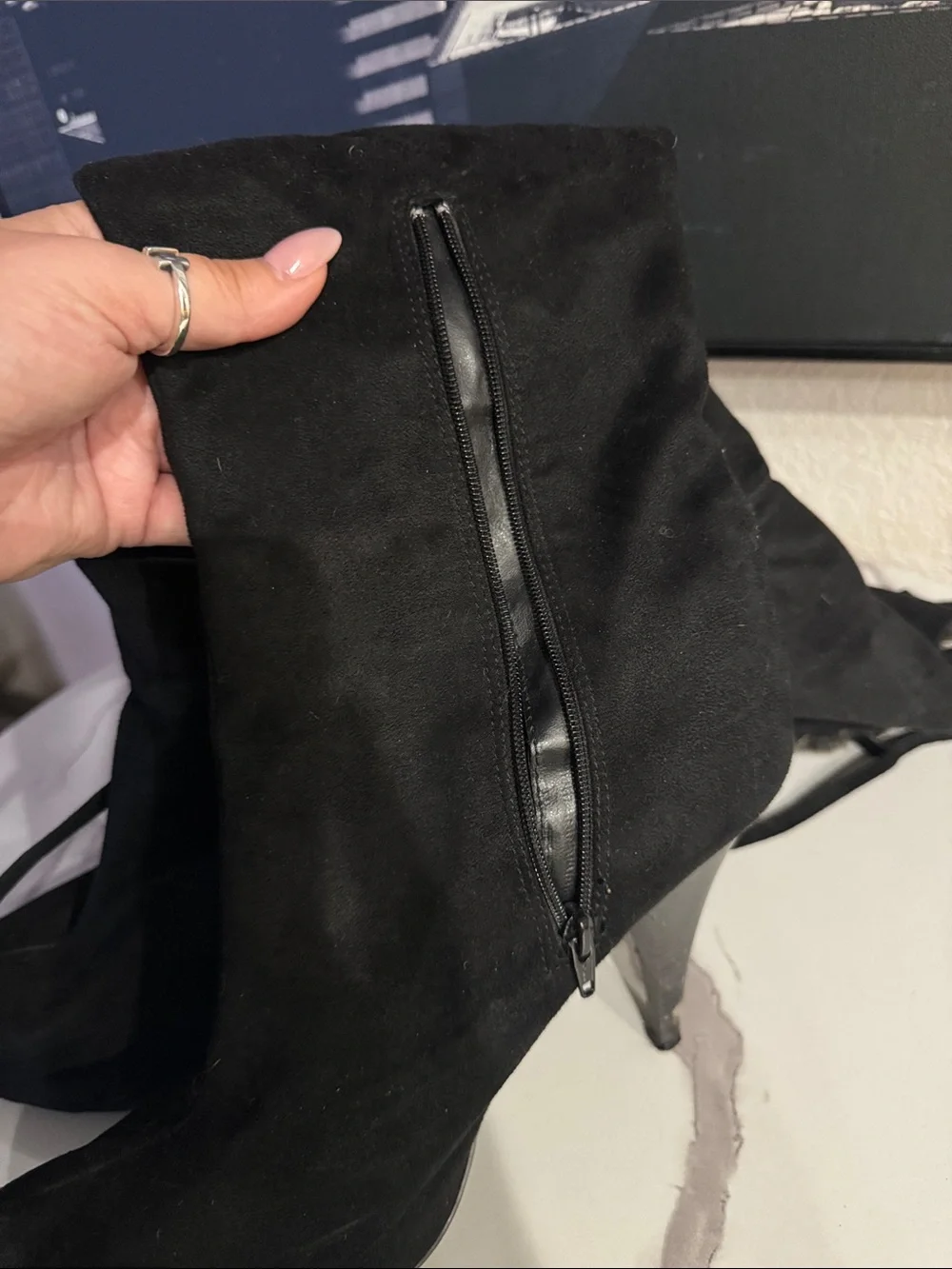 Black Over-the-Knee Stiletto Boots